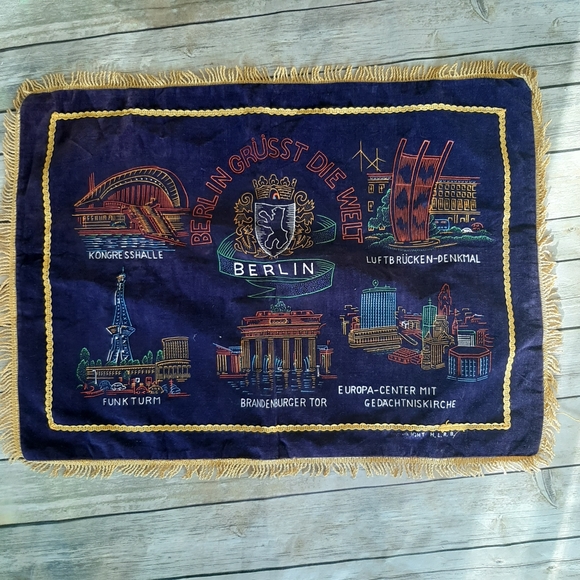 Other - VINTAGE HANDPAINTED GERMAN SOUVENIR PILLOWCASE